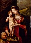 Child Canvas Paintings - The Madonna And Child With A Donor